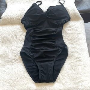 Assets and Spanx collaboration black one piece swimsuit-small